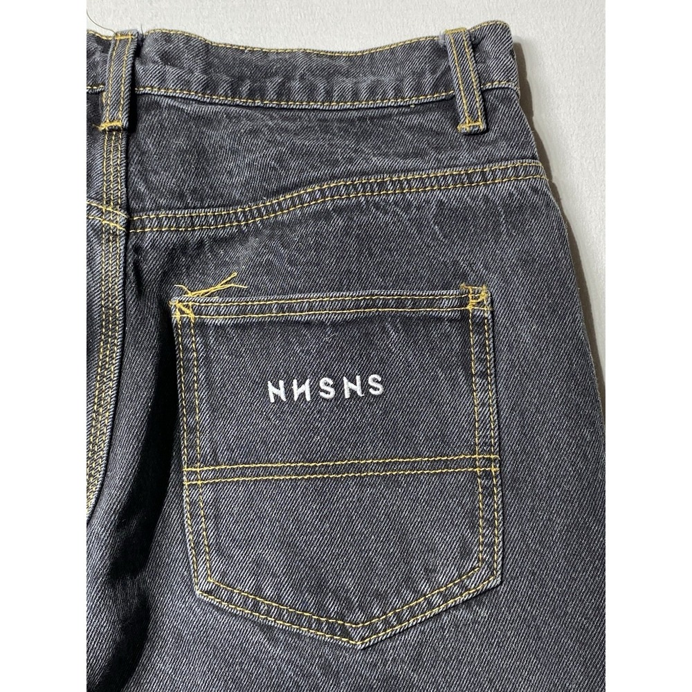 NNSNS Bigfoot Jeans 28x28 Black Baggy Skate Denim Embroidered Y2K - Picture 8 of 8